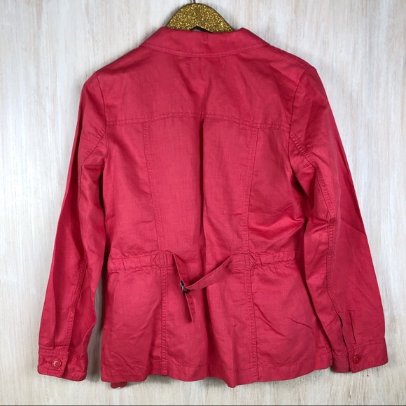 Talbots Coral Pink Button Lightweight Jacket - Picture 4 of 8